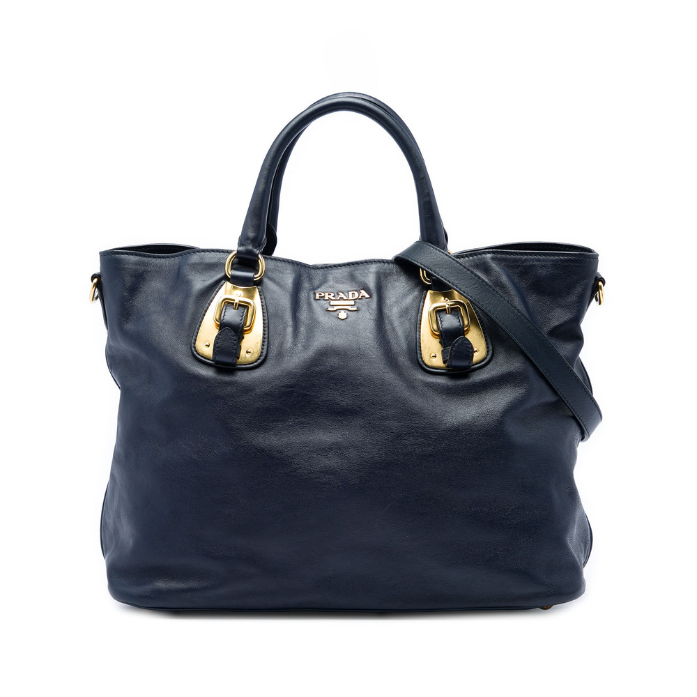 Pre-Loved Prada Soft Calfskin Open Convertible Shopping Tote
